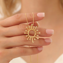 14k Gold Sun Bracelet, Sun Charm, Thin Gold Bracelet, Dainty Minimal Sun Bracelet