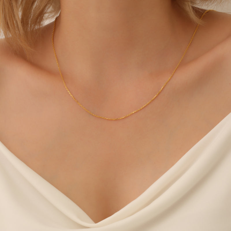 14K Gold Cable Chain, Fine Dainty Chain For Women, Gold Chain Necklace, Chain For Pendant