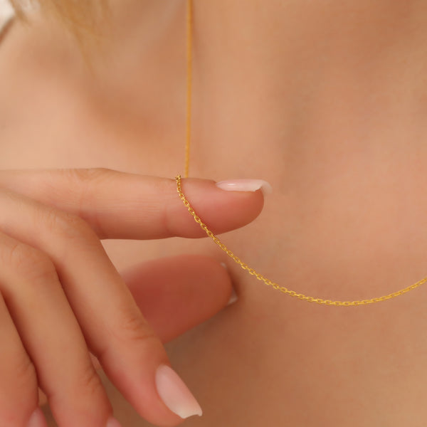 14K Gold Cable Chain, Fine Dainty Chain For Women, Gold Chain Necklace, Chain For Pendant