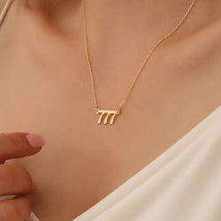 Gold Angel Number Necklace for Women, 111, 222, 333, 444, 555, 666, 777, 888, Personalized Gift