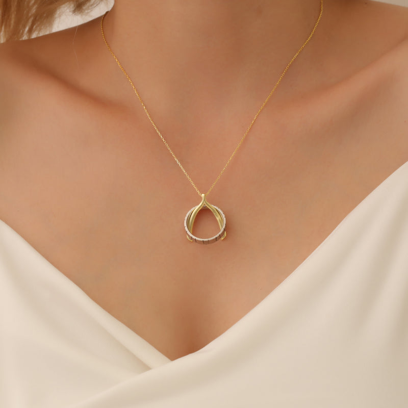 Dainty Ring Holder Necklace, Wedding Ring Keeper Pendant